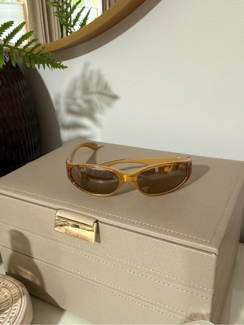 Bolle small face Amber Tinted Slim Oval Sunglasses - Picture 1 of 10